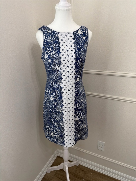 Lilly Pulitzer Dresses & Skirts - Lilly Pulitzer Mini blue/white fish print Dress✨Sz.8✨Embroidered